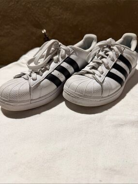 adidas White and Black Classic Shell Toe Sneakers